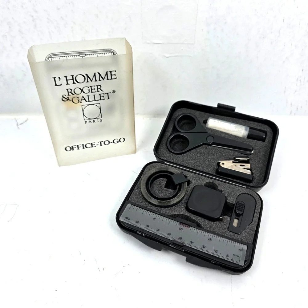 Vintage L'Homme Roger & Gallet Paris Office-To-Go Travel‎ Supplies In Case